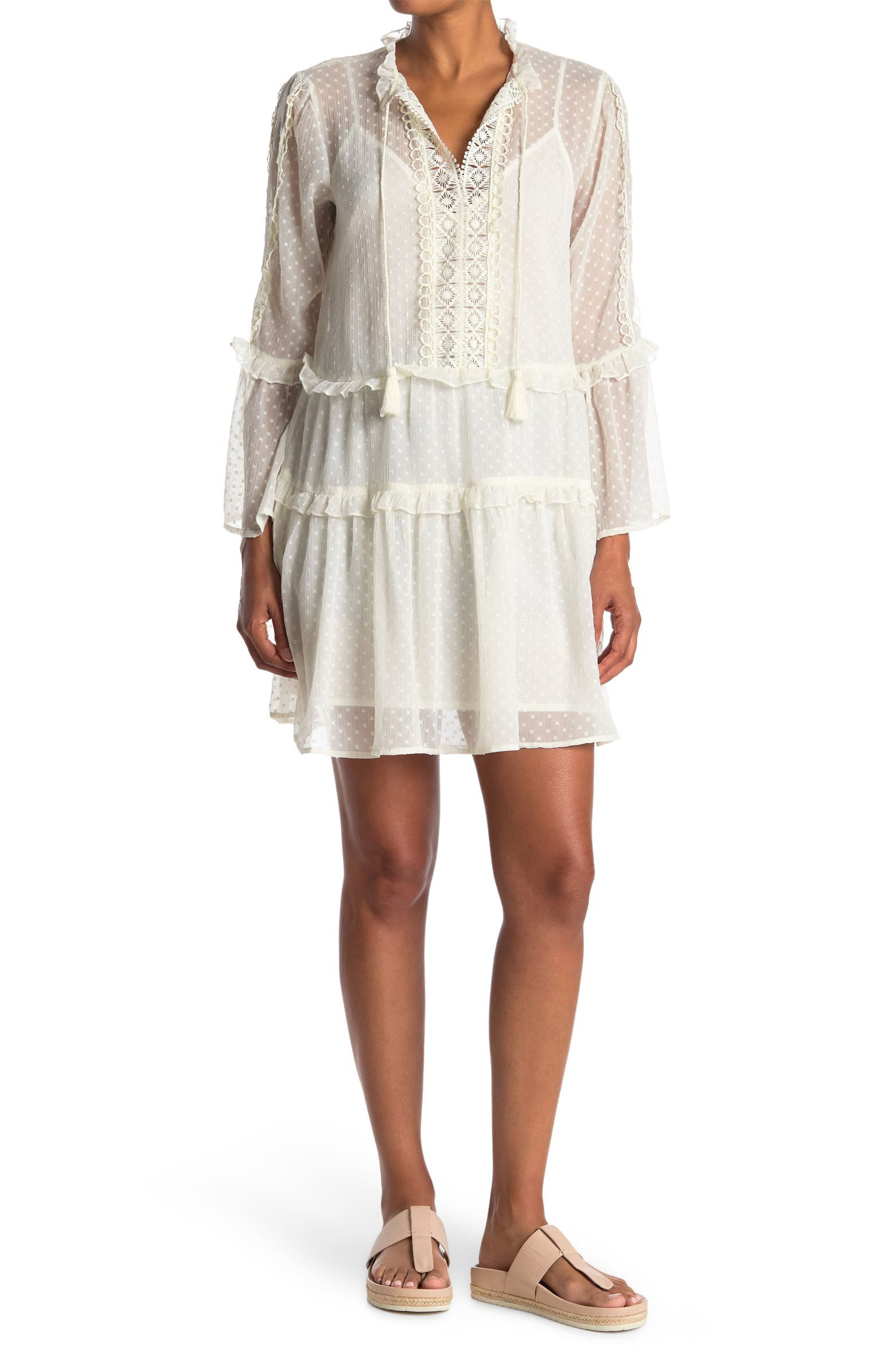 Neck Drawstring Drop Waist Dress | Nordstrom Rack