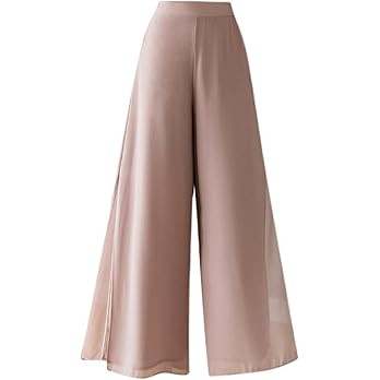 Women's Long Spring/Summer High Waist Wide Seven Leg Chiffon Loose Casual Pants | Amazon (US)
