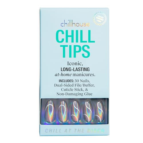 Chillhouse - Chill Tips, Press on Nails Kit - Chill at the Disco (Almond) - 30 Nail Shapes & Sizes - Up to 2 Weeks Wear - Customizable Fit - Reusable - Latina Founded, Women Owned, Beauty, Self Care | Amazon (US)