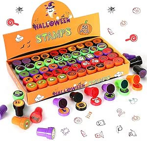 Halloween Stamps for Kids, 50 Pcs Halloween Decorations Stamps Goodie Bag Fillers, Halloween Toys... | Amazon (US)