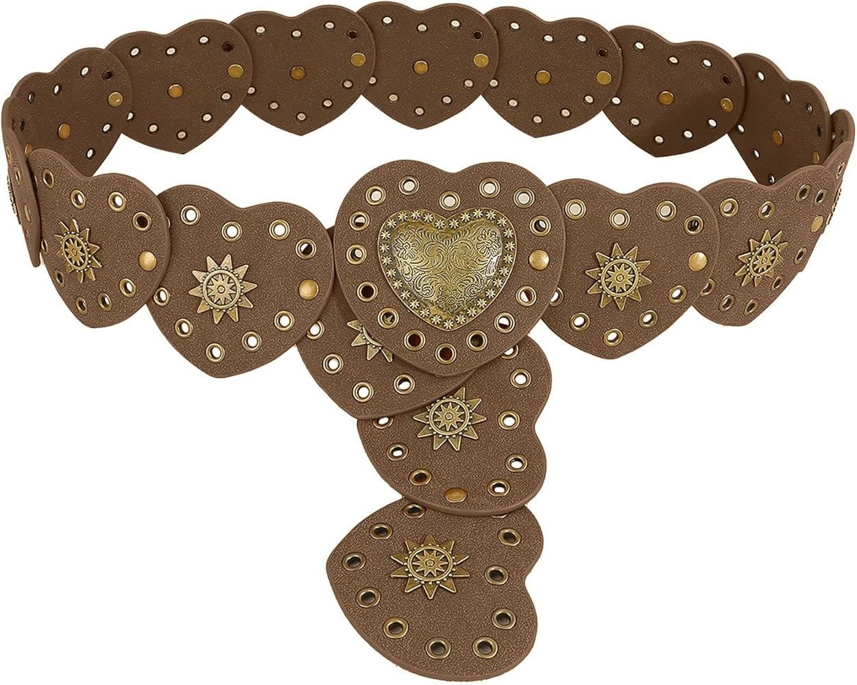 Hollow Wide Belt for Women Boho Leather Metal Buckle Concho Belt Soft Durable Western Cowgirl Wai... | Amazon (US)