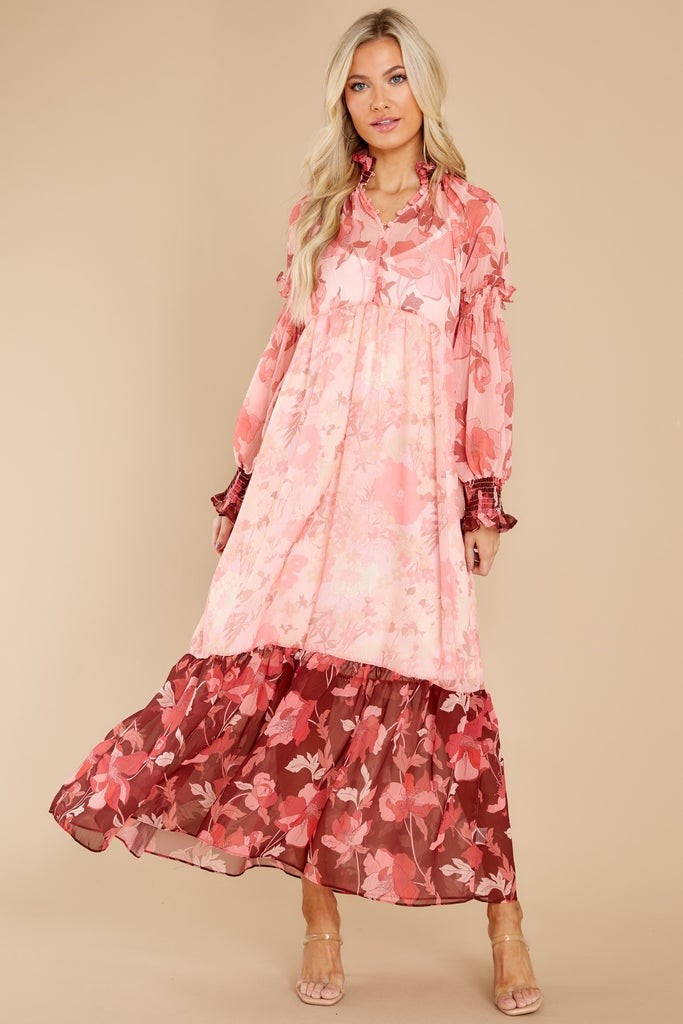 Be Extravagant Red Floral Print Maxi Dress | Red Dress 