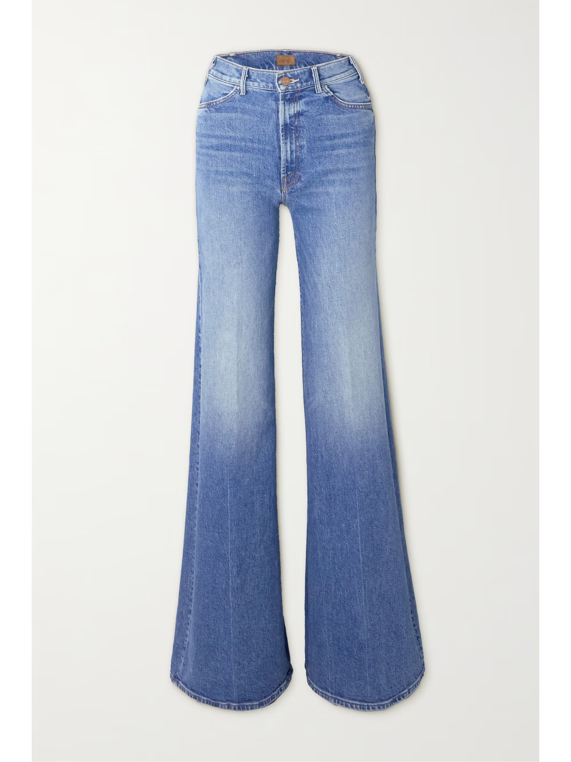 Mid denim The Hustler high-rise wide-leg organic jeans | MOTHER | NET-A-PORTER | NET-A-PORTER (US)