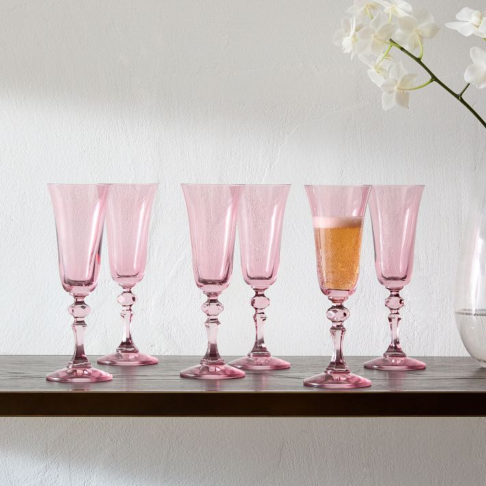 Estelle Colored Glass Regal Flute Glass (Set of 6) | West Elm (US)