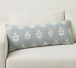 Kiana Jacquard Filled Lumbar Pillow | Pottery Barn (US)