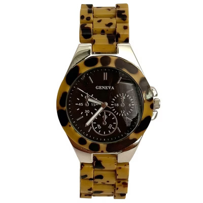 Olivia Pratt Cheetah Acrylic Band Every Day Women Watch | Target