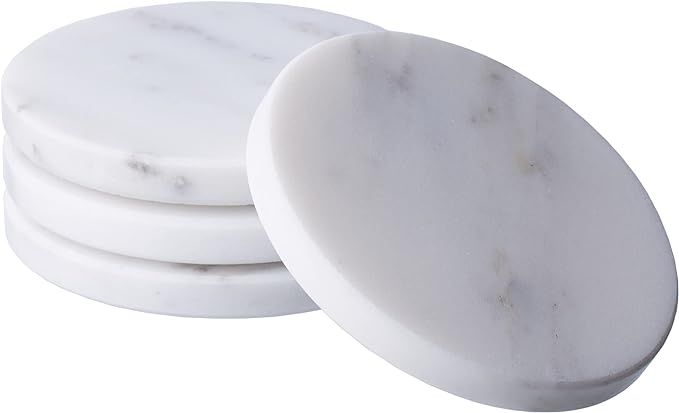 Galateo Italia Premium Marble Coaster - Natural Marble Stone - Smooth Polished Finish - Set of 4 | Amazon (CA)