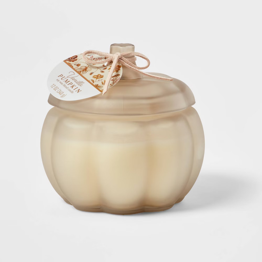 Medium Pumpkin Vanilla Pumpkin Stucco Candle - Threshold | Target