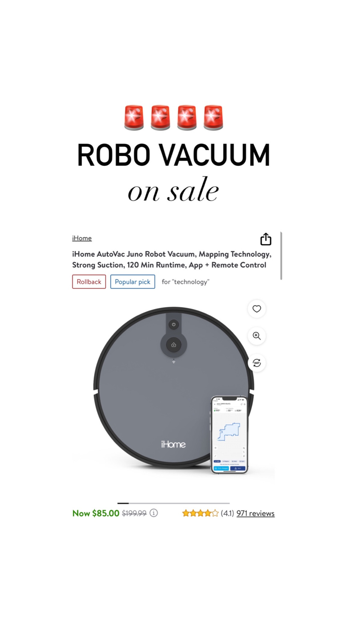 Robo vacuum on sale!!! Over $100 off! Great deal 😍🚨

#LTKsalealert #LTKGiftGuide #LTKCyberWeek