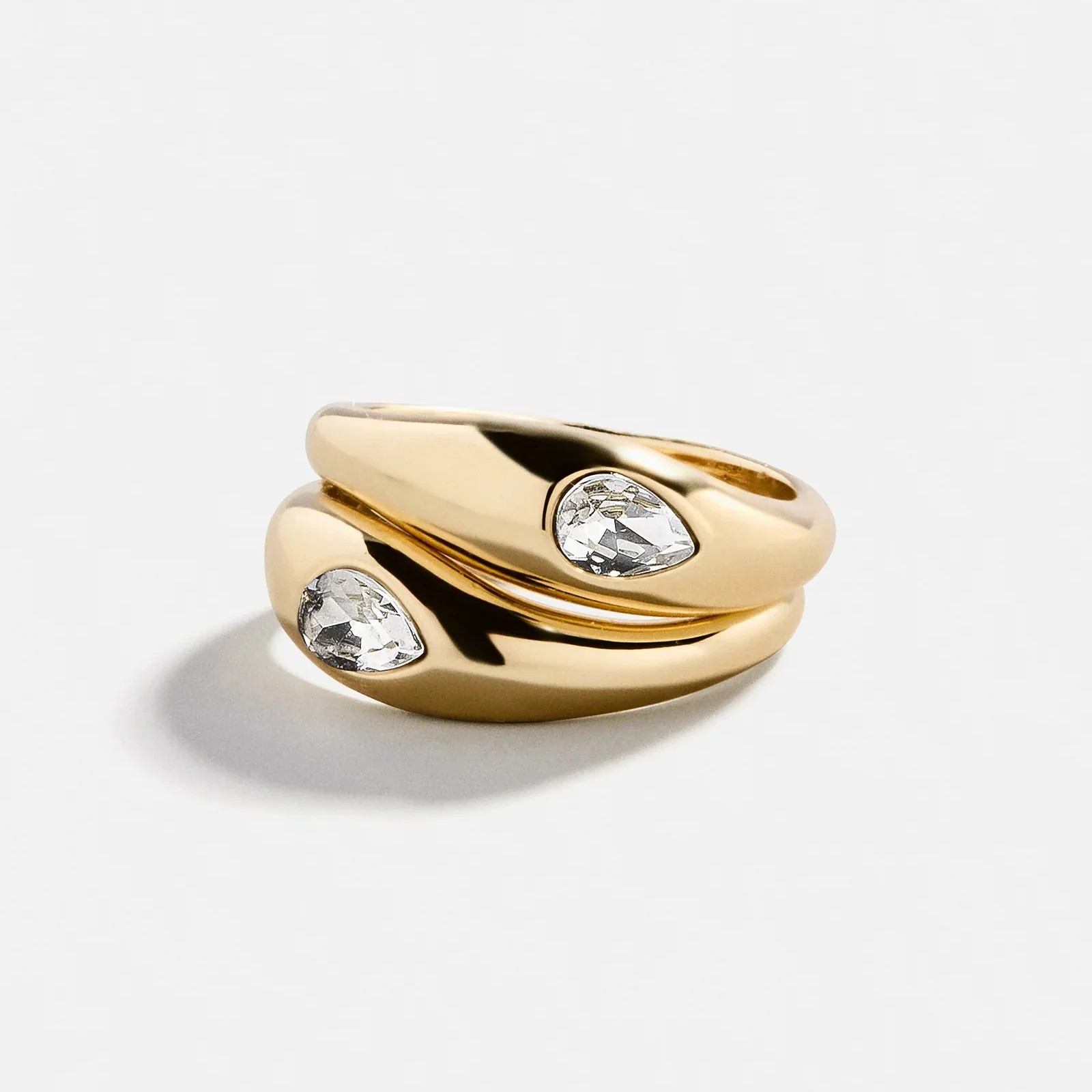 Vanessa Ring Set - Gold/Pav\u00e9 | BaubleBar