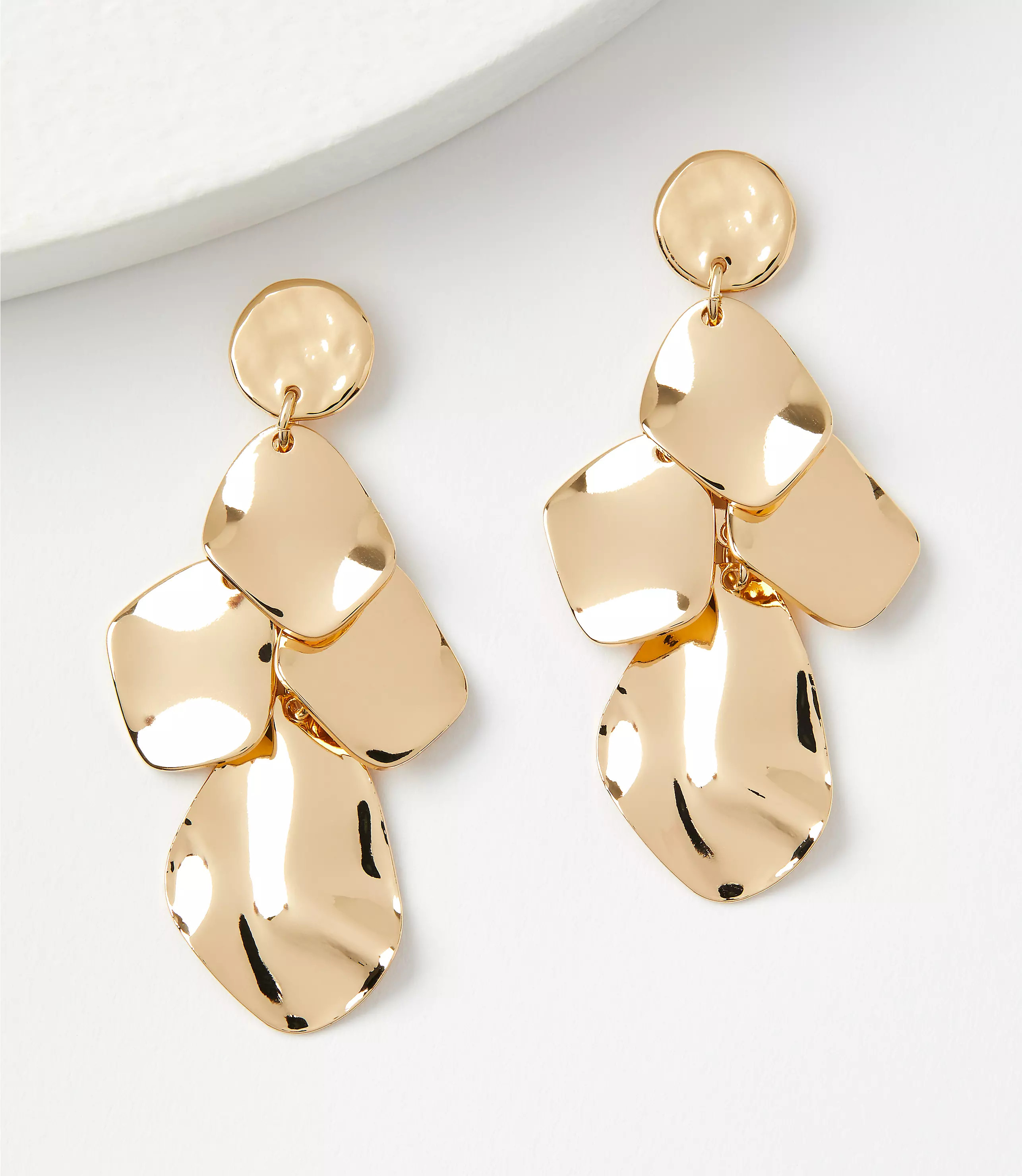 Molded Metal Chandelier Earrings | LOFT