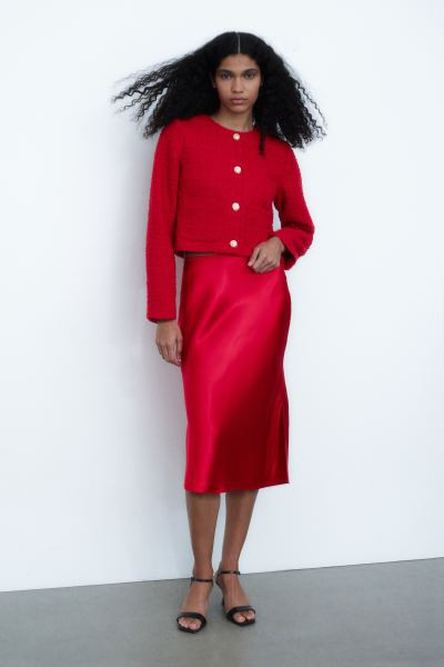 Veste en bouclette - Rouge - FEMME | H&M FR | H&M (FR, IT, ES, PT, BE)