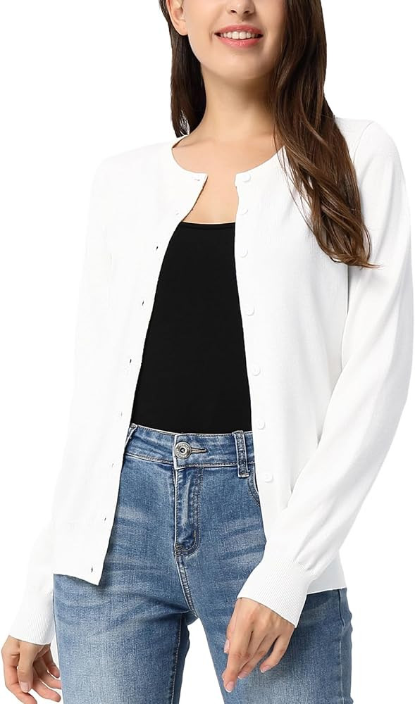 GRACE KARIN Womens Long Sleeve Knit Cardigan Sweaters Casual Dressy Open Front Button Down Cardig... | Amazon (US)