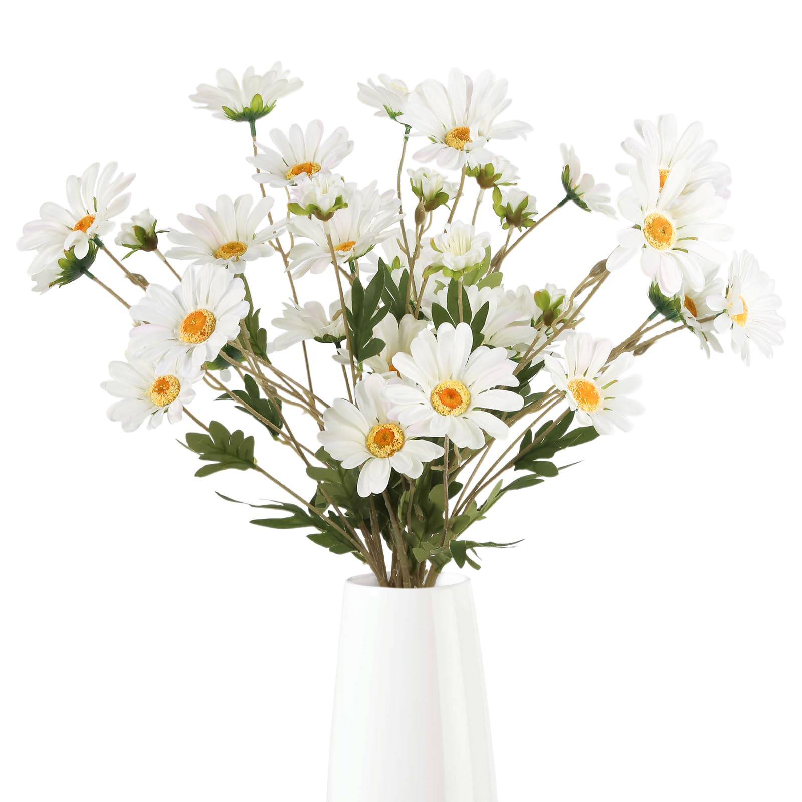 White Artificial Daisy Flowers 6Pcs 29.52” Long Stem Faux Daisies 36 Heads Fake Wild Flowers fo... | Amazon (US)