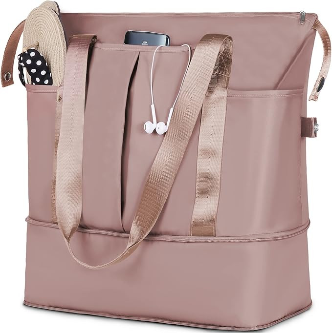 Beach Bag,Beach Bags for Women, Beach Bag Waterproof Sandproof Extra Large Beach Bag with Zipper | Amazon (US)