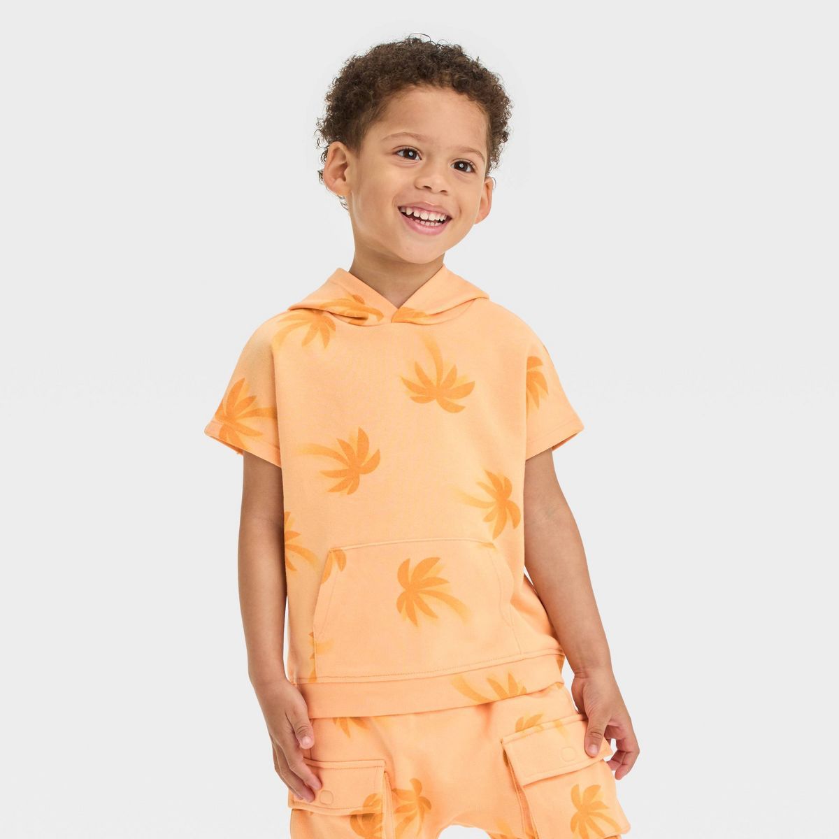 Grayson Mini Toddler Boys' French Palm Tree Hoodie T-Shirt - Orange 4T | Target