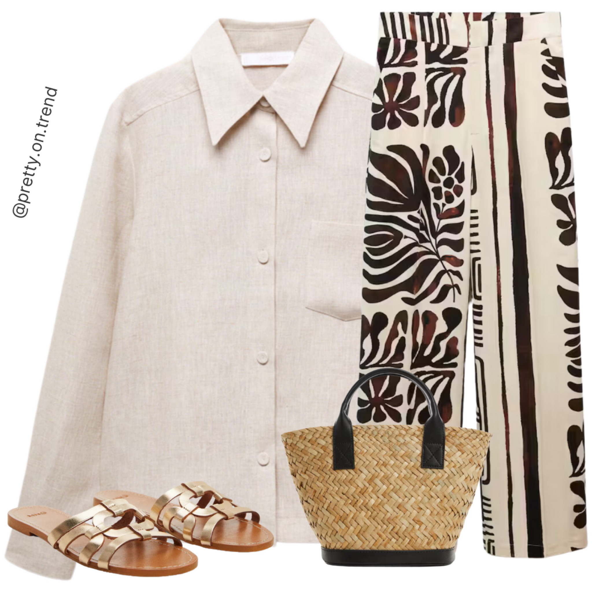 Printed pants 
Vacation style
Resort wear 

#LTKSeasonal #LTKmidsize #LTKover40