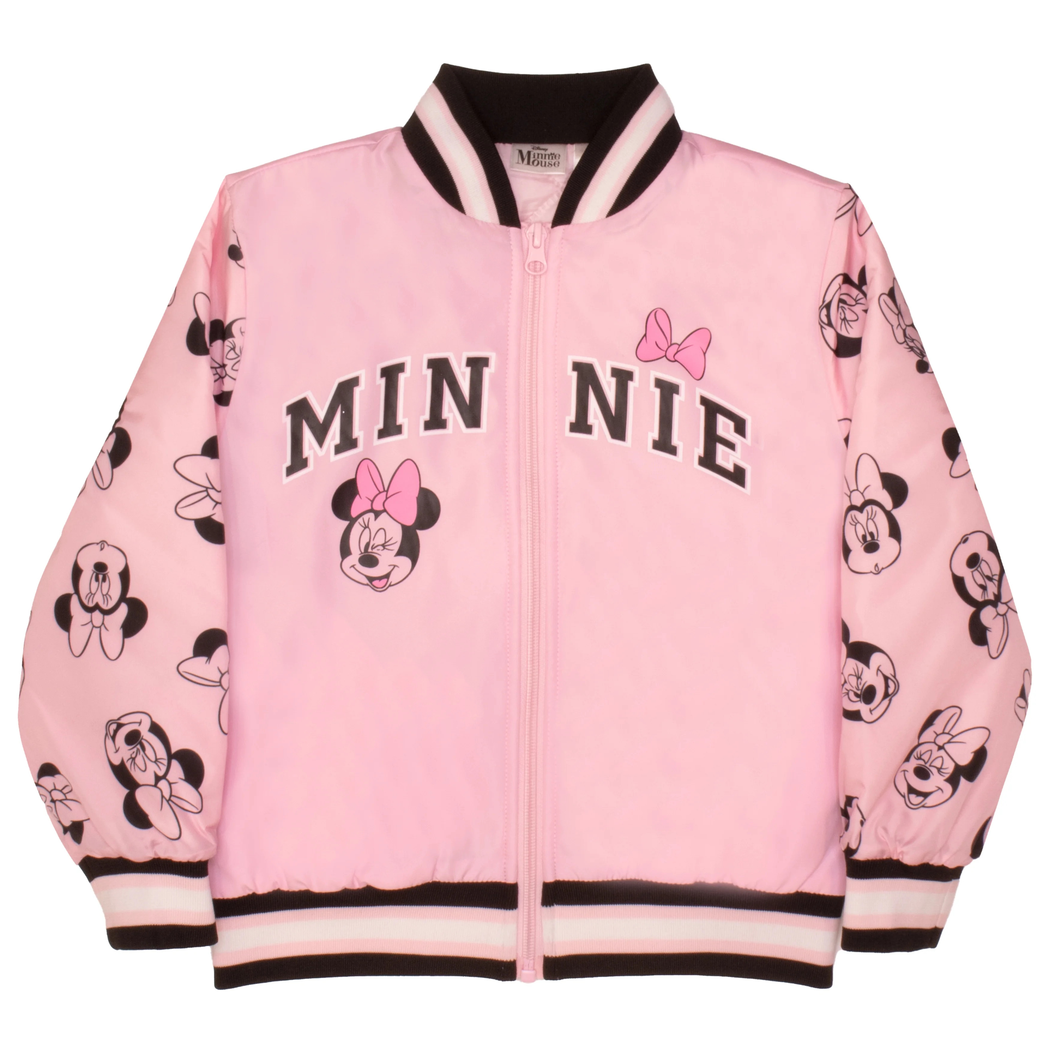 Disney Minnie Mouse Girls Puffer Zip-Up Jacket for Kids (Size 4-16) - Walmart.com | Walmart (US)
