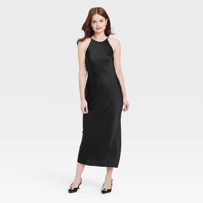 Women's Satin Halter Maxi Slip Dress - A New Day™ | Target