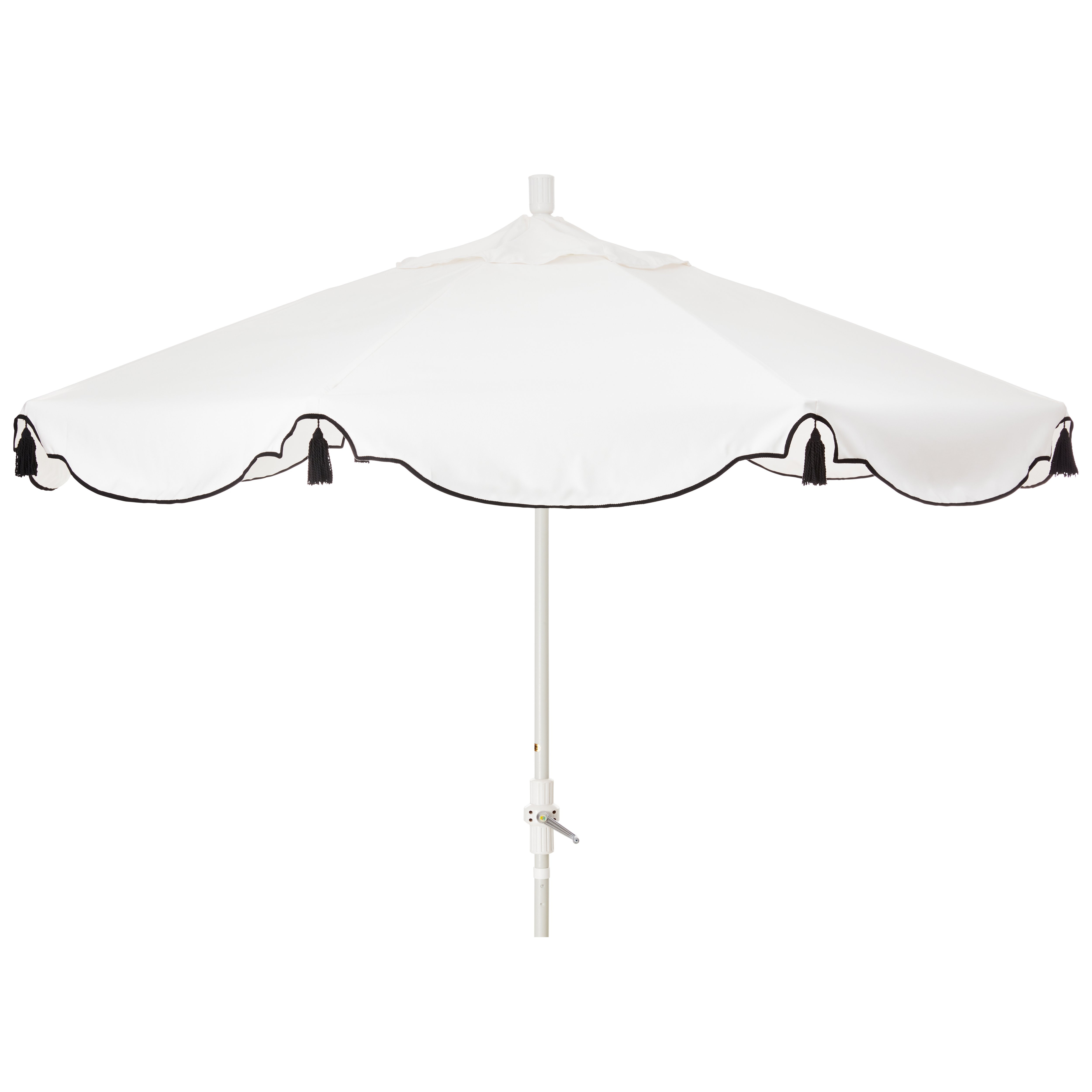 San Marco Patio Umbrella, White/Black Sunbrella | One Kings Lane