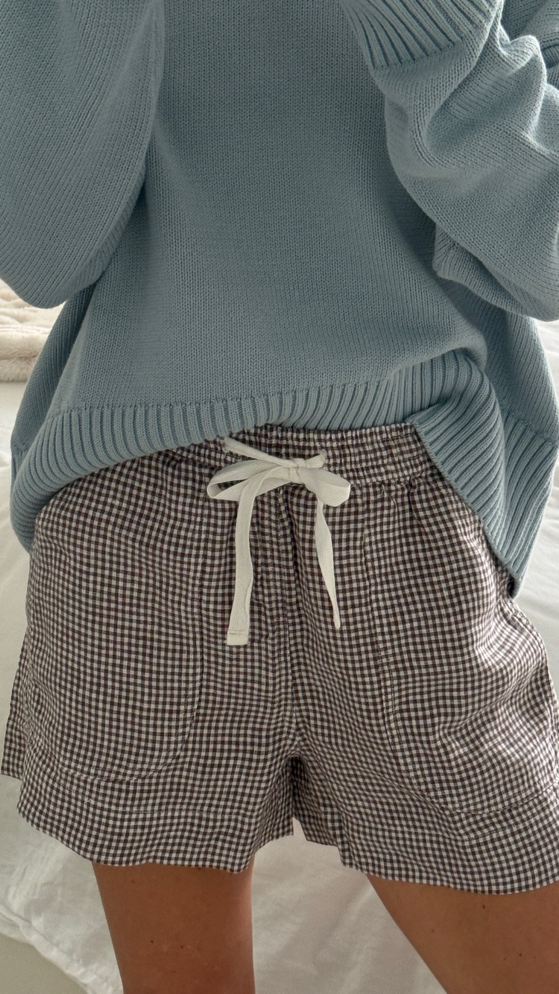 A pair of linen shorts is a warm-weather essential. I love the gingham print on these, and that they come in so many colors. I’m genuinely impressed with the quality—and I already feel like I need another color. @Quince #QuincePartner