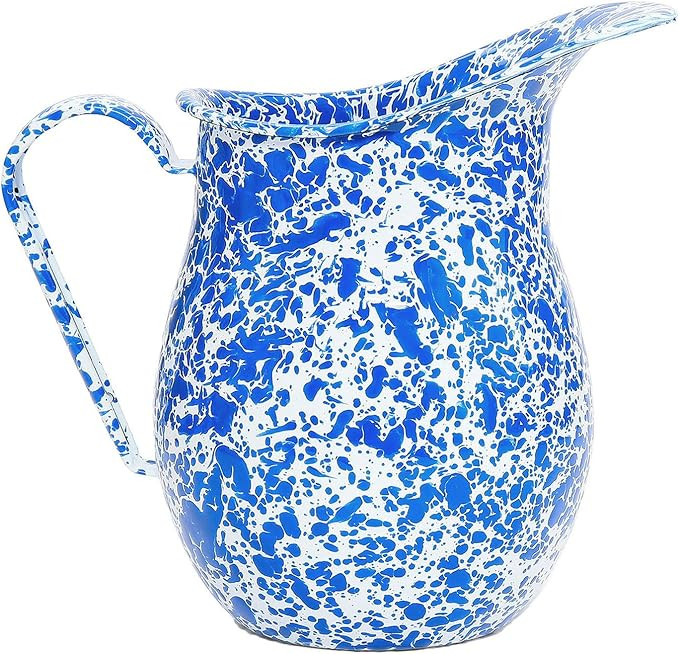Enamelware Pitcher, 3 quart, Blue/White Splatter | Amazon (US)
