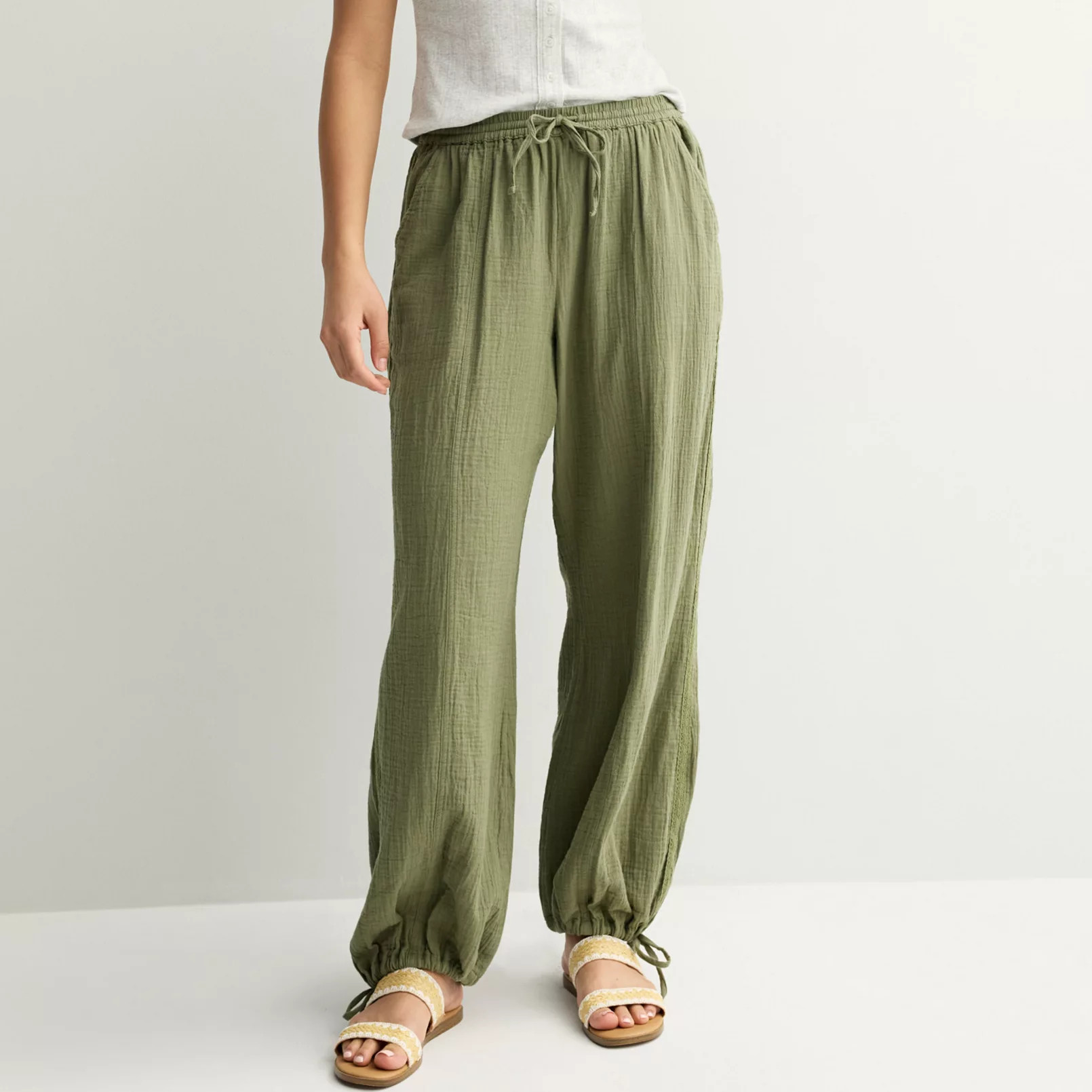 Juniors' SO® Mid Rise Double Gauze Jogger Pants | Kohl's