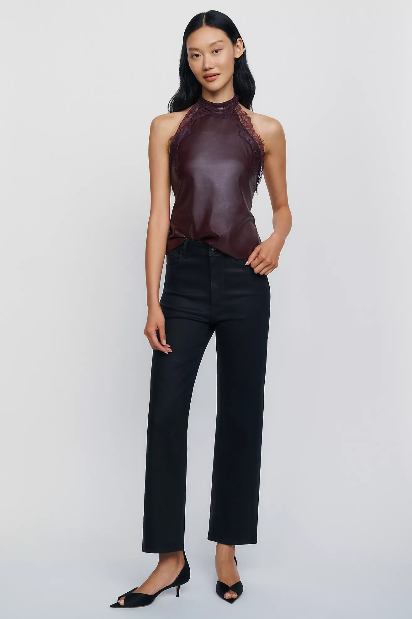 PAIGE Anessa High-Rise Straight-Leg Coated Jeans | Anthropologie (US)