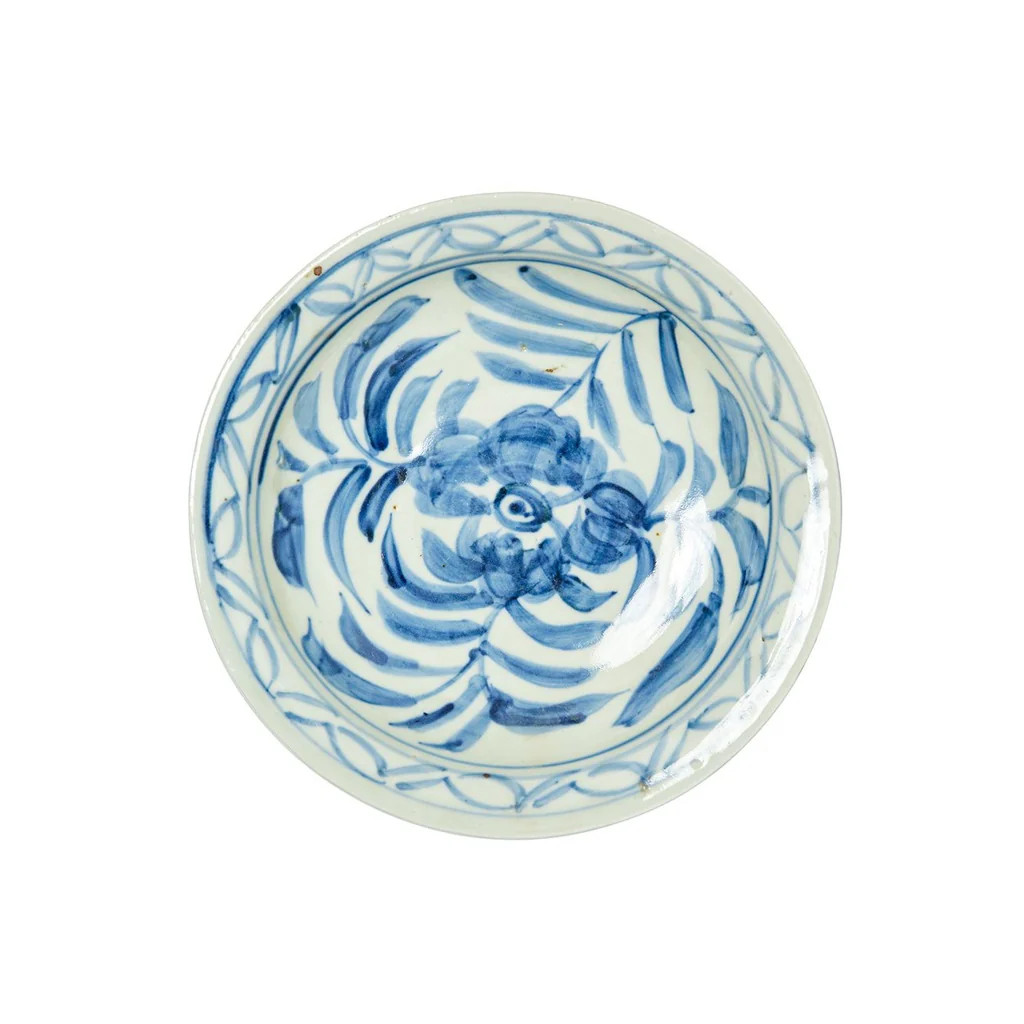 Blue and White Plate, Peony Print | Paloma & Co.