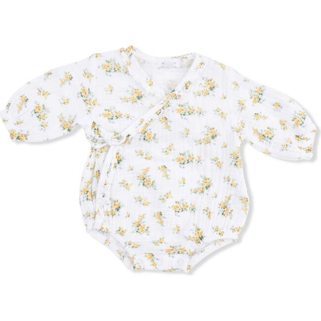 Sunshine Roses, Long Sleeve Kimono Bodysuit | Maisonette