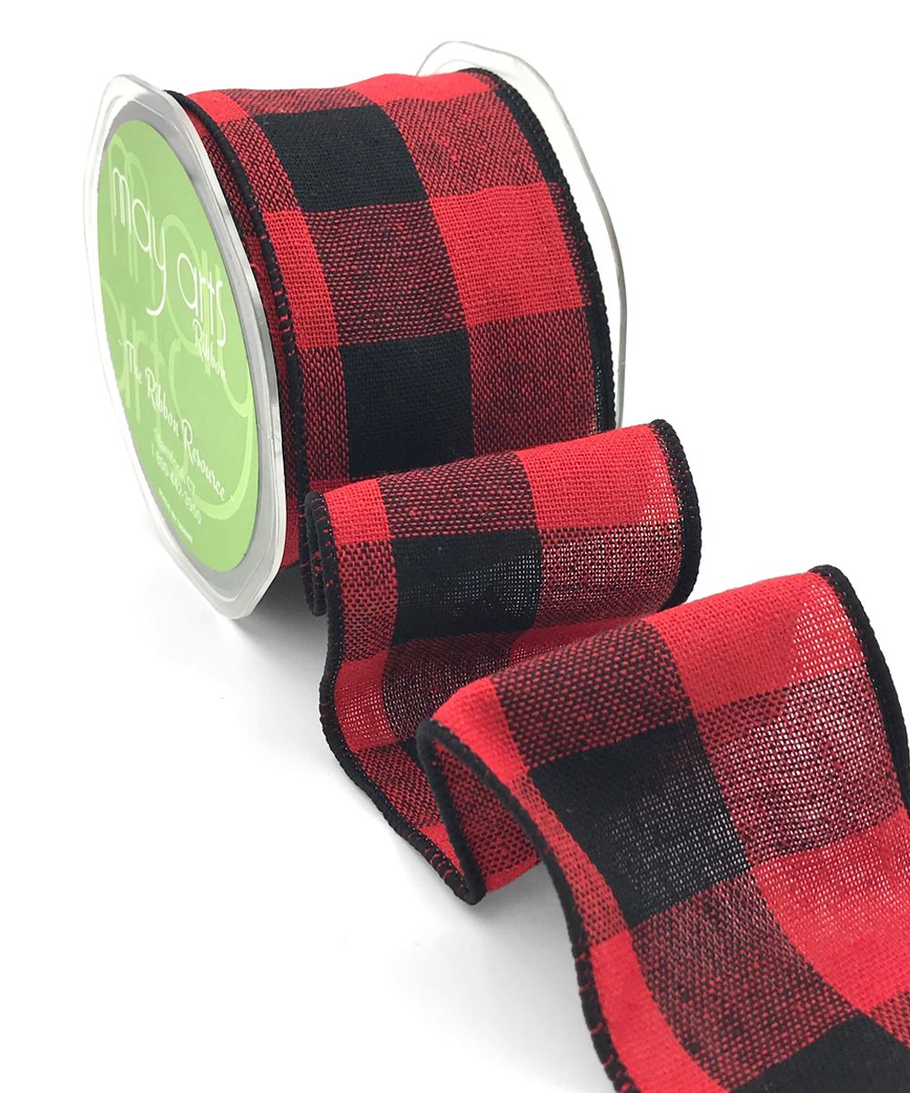 May Arts Ribbon Crafting Ribbon - Red & Black Buffalo Check Ribbon | Zulily