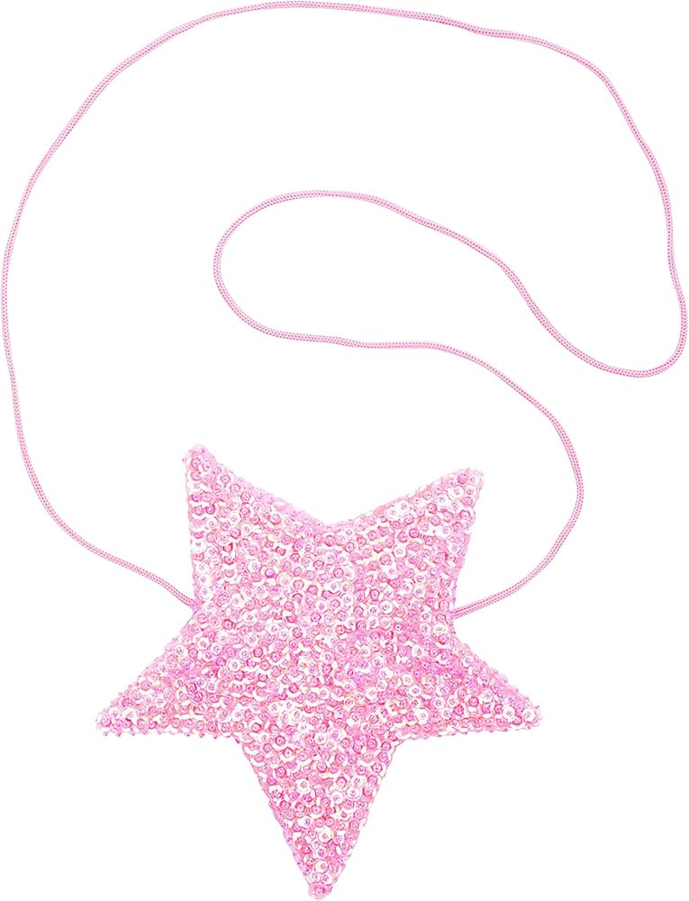 SHU-SHI Girls Toddler Sequin Purse Star Shaped Bag Crossbody Long Strap | Amazon (US)