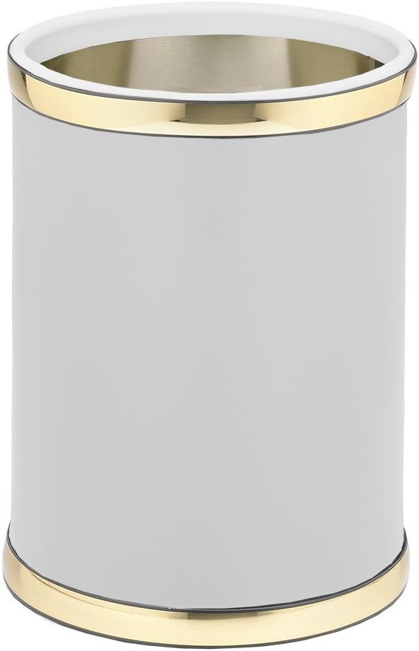 Kraftware Sophisticates Round Wastebasket, 11", White | Amazon (US)