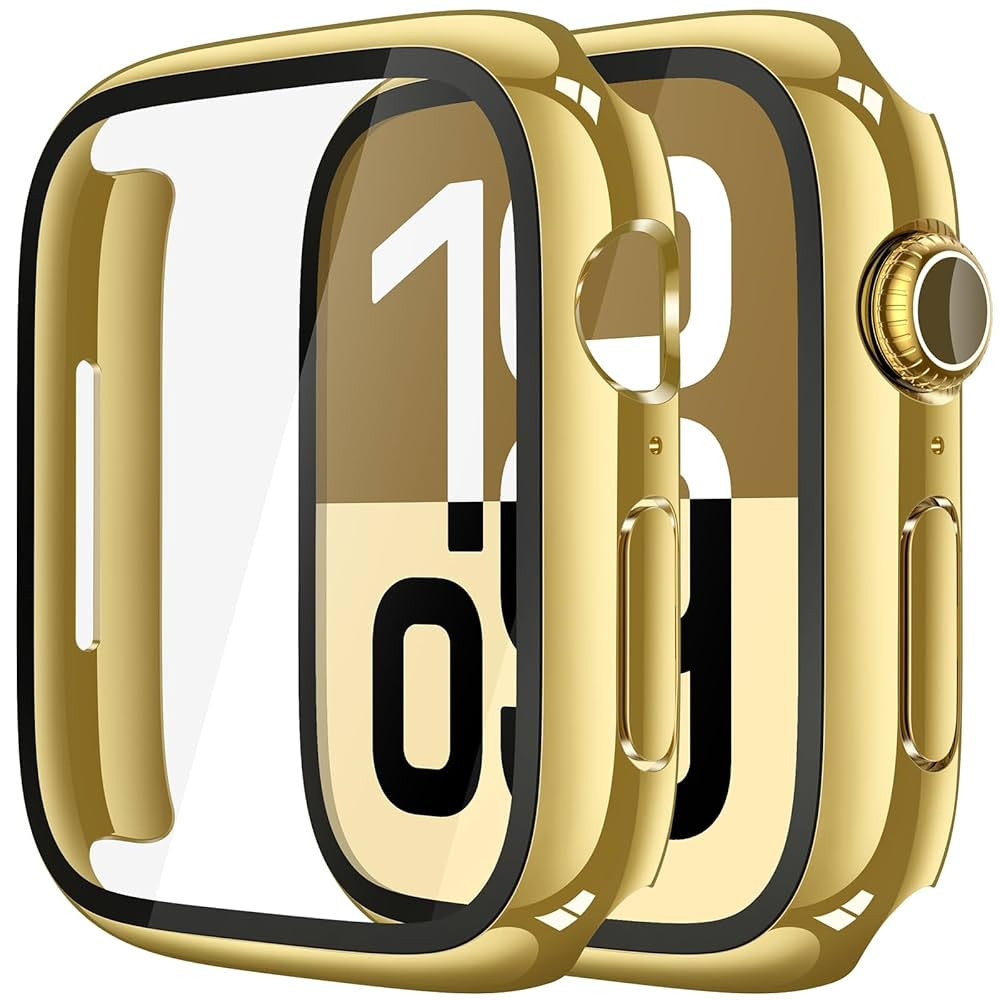 Misxi 2 Pack Tempered Glass Case Compatible for Apple Watch Series 10 (2024) 42mm, Hard PC Screen... | Amazon (US)