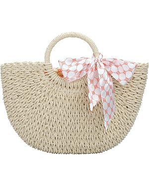 Chling Straw Shoulder Bag Straw Crossbody Bag Straw Clutch Straw Shoulder Bag Casual Beach Straw ... | Amazon (US)