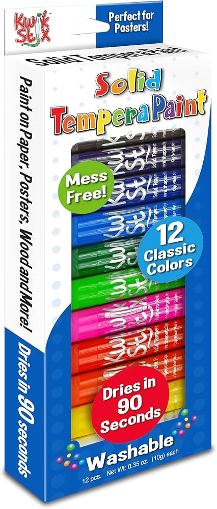 The Pencil Grip Kwik Stix Paint Pens, Solid Tempera Paint Pens, Paint Sticks, Super Quick Drying ... | Amazon (US)