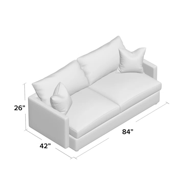 Madison 84'' Recessed Arm Sofa with Reversible Cushions | Wayfair North America