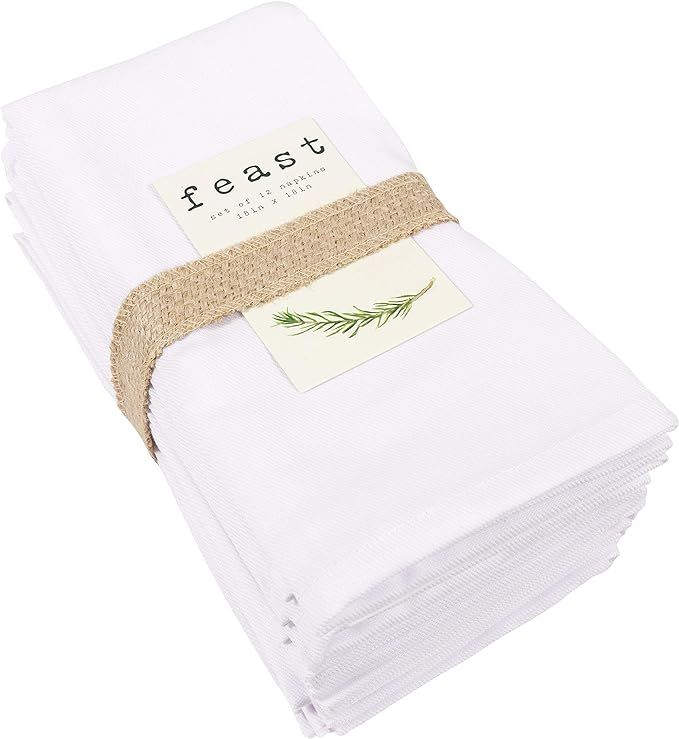 KAF Home Feast Dinner Napkins | Set of 12 Oversized, Easy-Care, Cloth Napkins (18 x 18 Inches) - ... | Amazon (US)