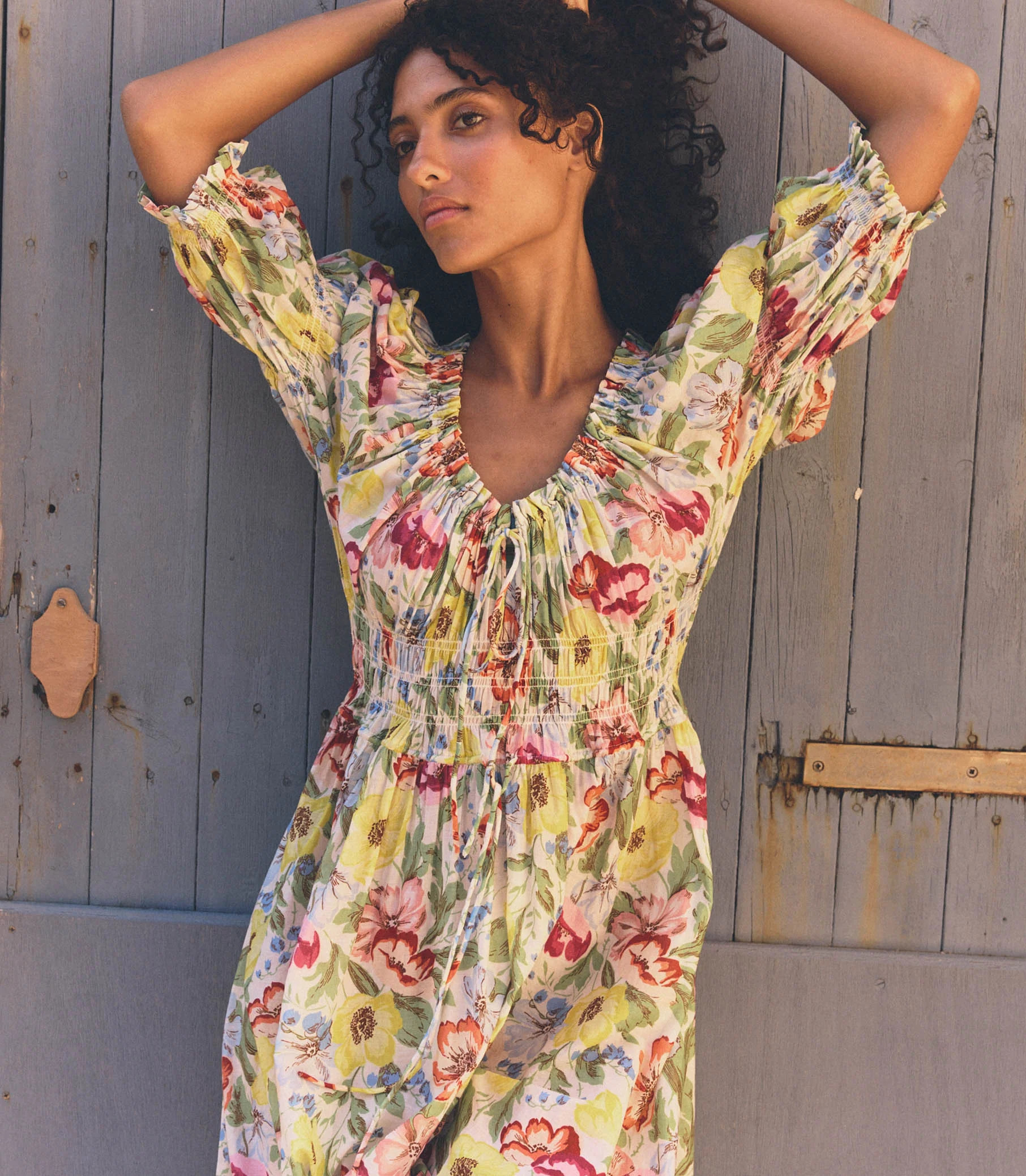 Ischia Dress - Blanc Anemone Bloom | DÔEN | DOEN