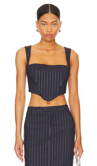 Sian Bustier in Navy Pinstripe | Revolve Clothing (Global)