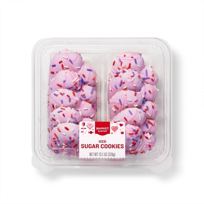 Valentine's Day Iced Sugar Cookies - 13.1oz/10ct - Market Pantry™ | Target
