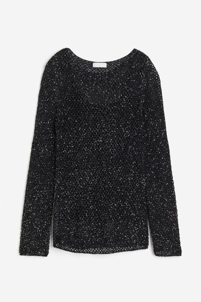 Top van zijdemix met pailletten | H&M (DE, AT, CH, NL, FI)