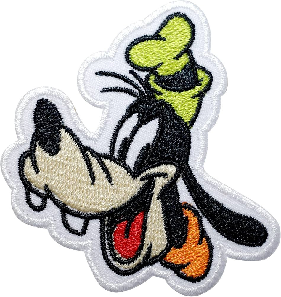Goofy Patch Iron On for Clothing Saw On/Iron On Embroidered Patch Applique for Jeans, Hats, Bags | Amazon (US)