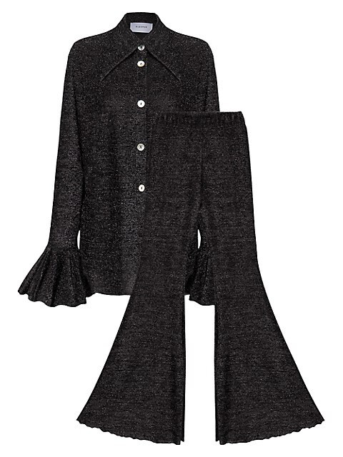 Cosmos Metallic Two-Piece Pajama Set | Saks Fifth Avenue