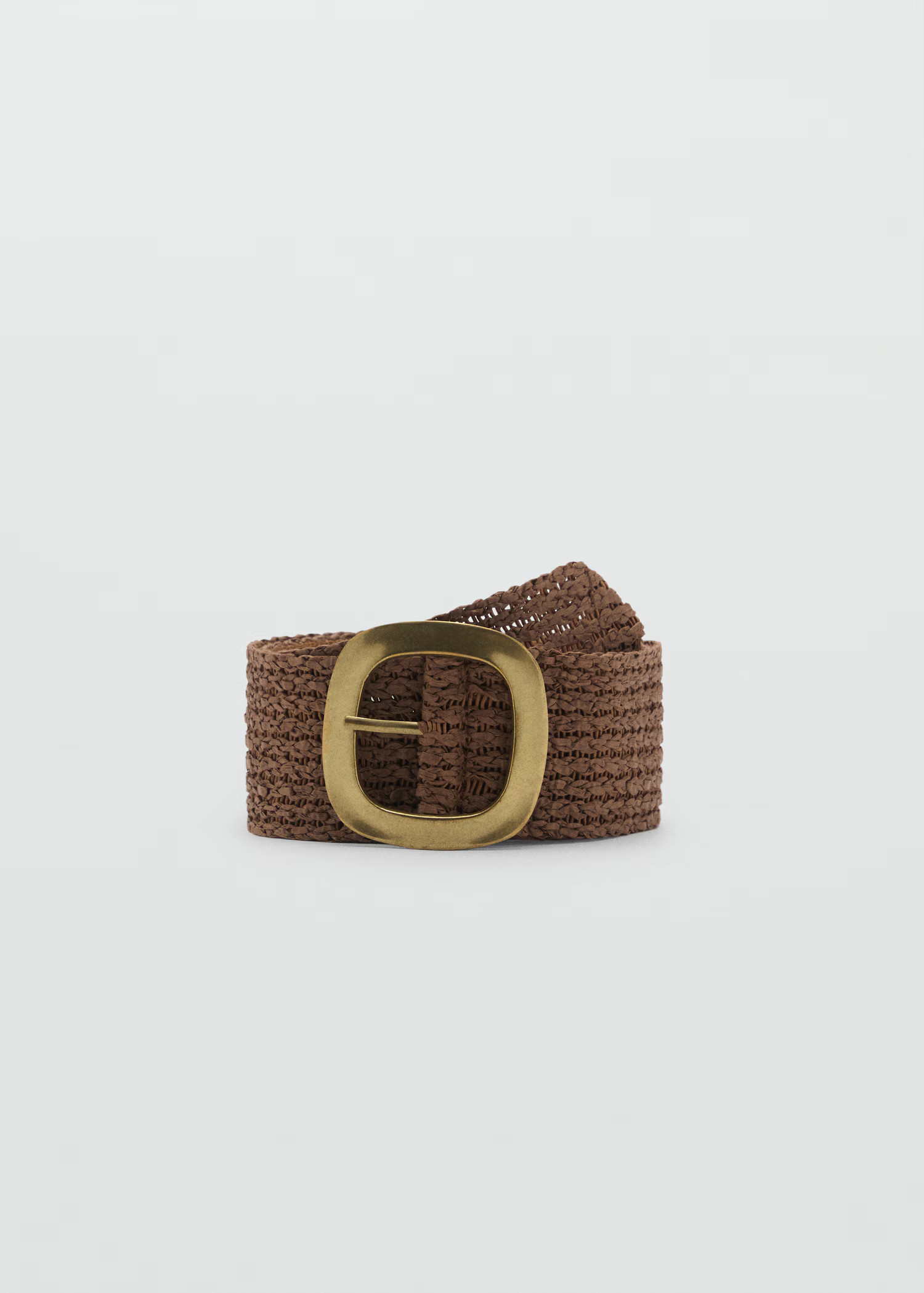 Straw paper belt oval buckle - Women | MANGO USA | Mango (US/MX/AU)
