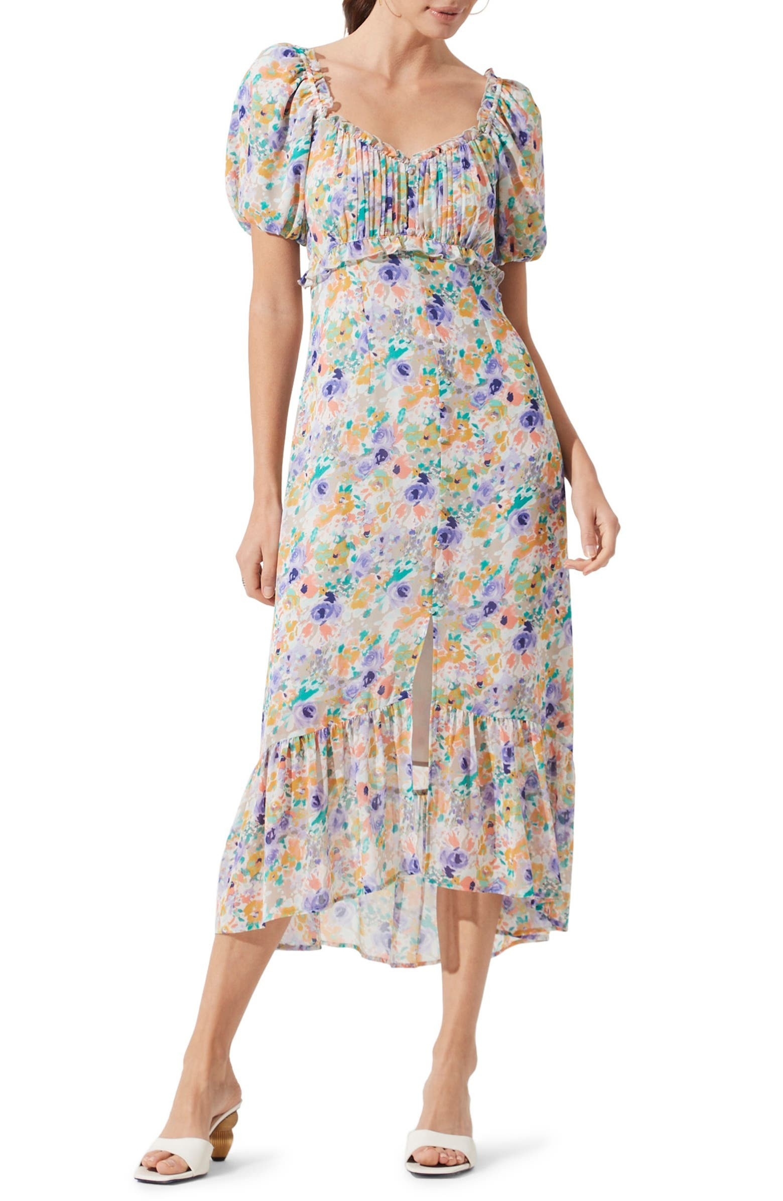 Balloon Sleeve Midi Dress | Nordstrom