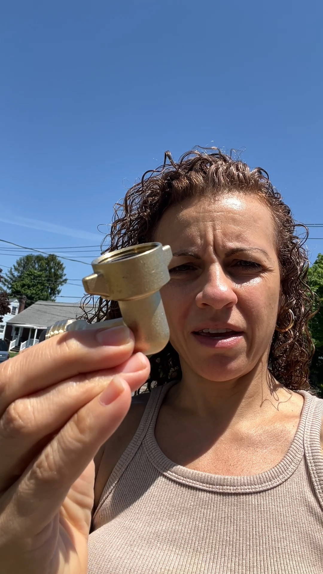 90-Degree Hose Elbow For RVs — Solid Brass Construction, Features Convenient Easy Grip Connector,For RV Water Hoses, Residential Outdoor Faucets