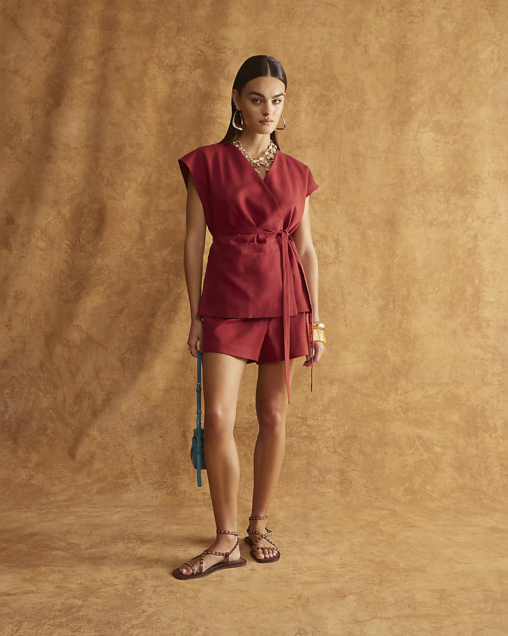 Red Off Shoulder Wrap Tie Tunic Top | River Island UK & IE