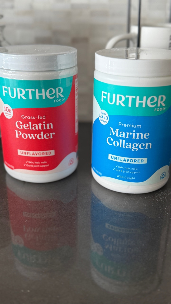 Marine Collagen & Gelatin Powder POWER combo for so many health benefits:
🍃Healthy GLOWING Skin
🍃Nails
🍃Stronger hair
🍃Gut support
🍃Bone support

It’s unflavored, no GMOs, and is so easy to mix in your coffee, juice, or protein shakes!

It’s also sold at Target so it’s an easy grab if n your next shopping trip💙

#furtherfood
#collagenpowder #glowingskin #vitamins 

#LTKHome #LTKU #LTKBeauty