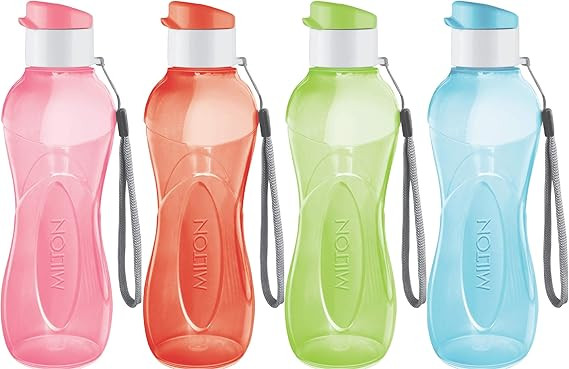 MILTON Water Bottle Kids Reusable Leakproof 17 Oz 4-Pack Plastic Wide Mouth Large Big Drink Bottl... | Amazon (US)